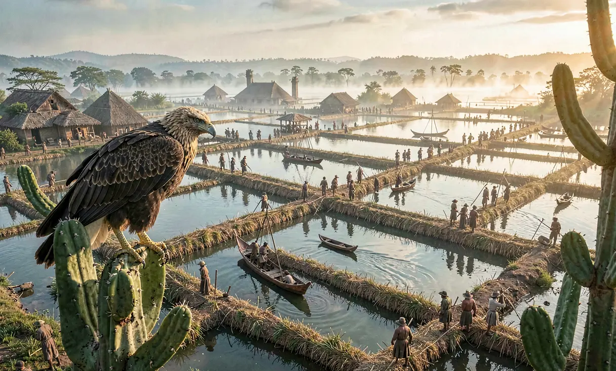 Founding of Tenochtitlán on Lake Texcoco