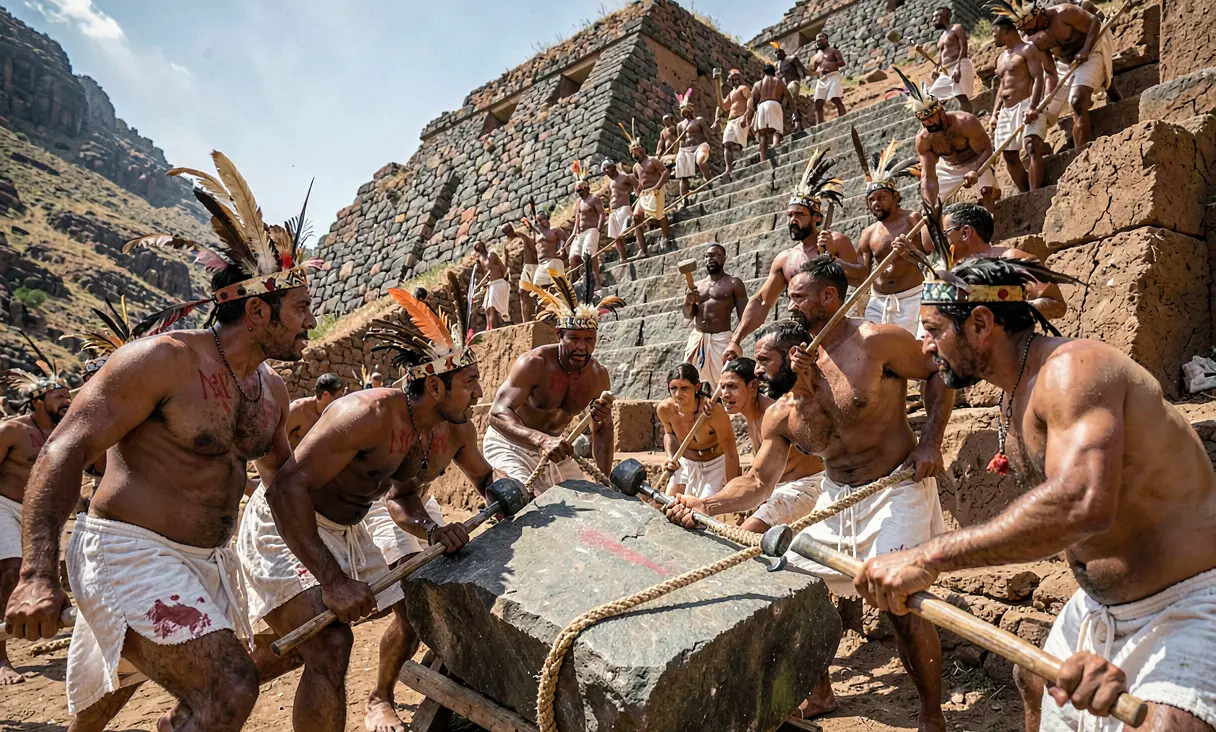 Construction of the Pyramid of the Sun at Teotihuacán