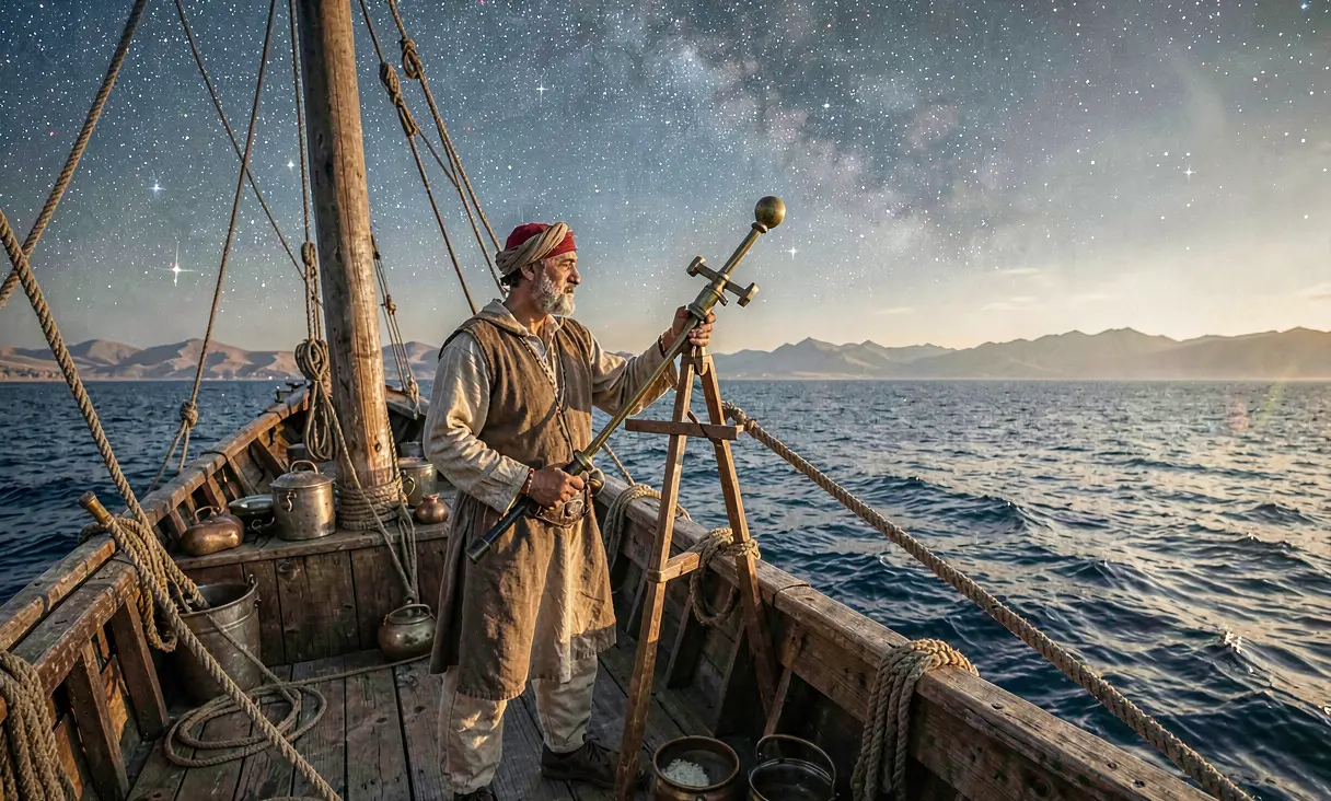 Use of Astrolabes for Celestial Navigation by Arab Sailors