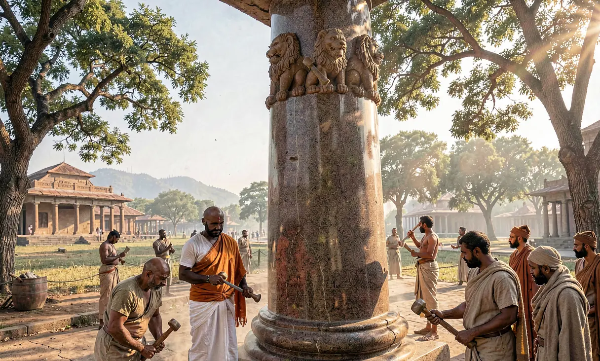 Ashoka Propagates Dharma via Rock Edicts