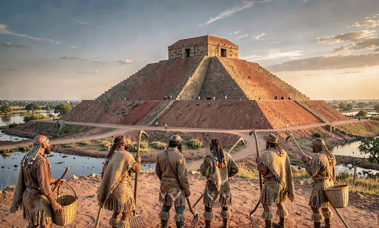 Construction of Monks Mound at Cahokia