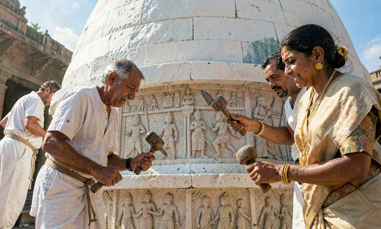 Completion of Great Stupas at Nagarjunakonda
