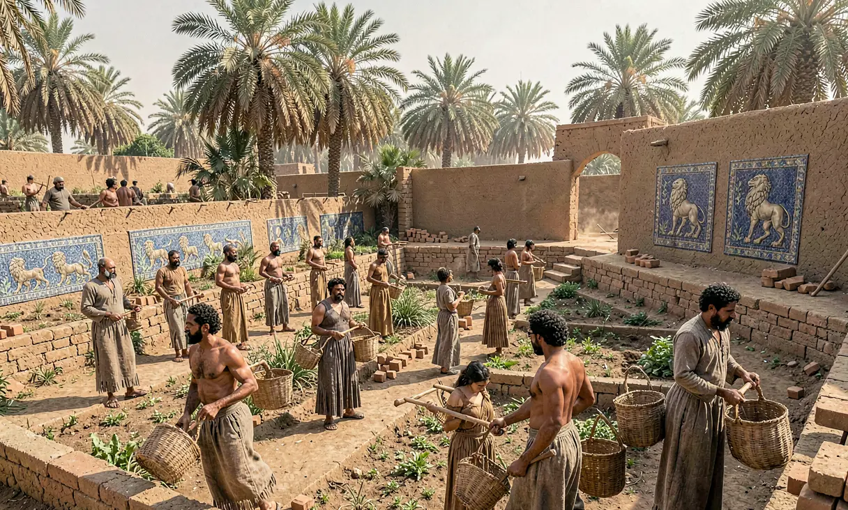 Construction of the Hanging Gardens of Babylon