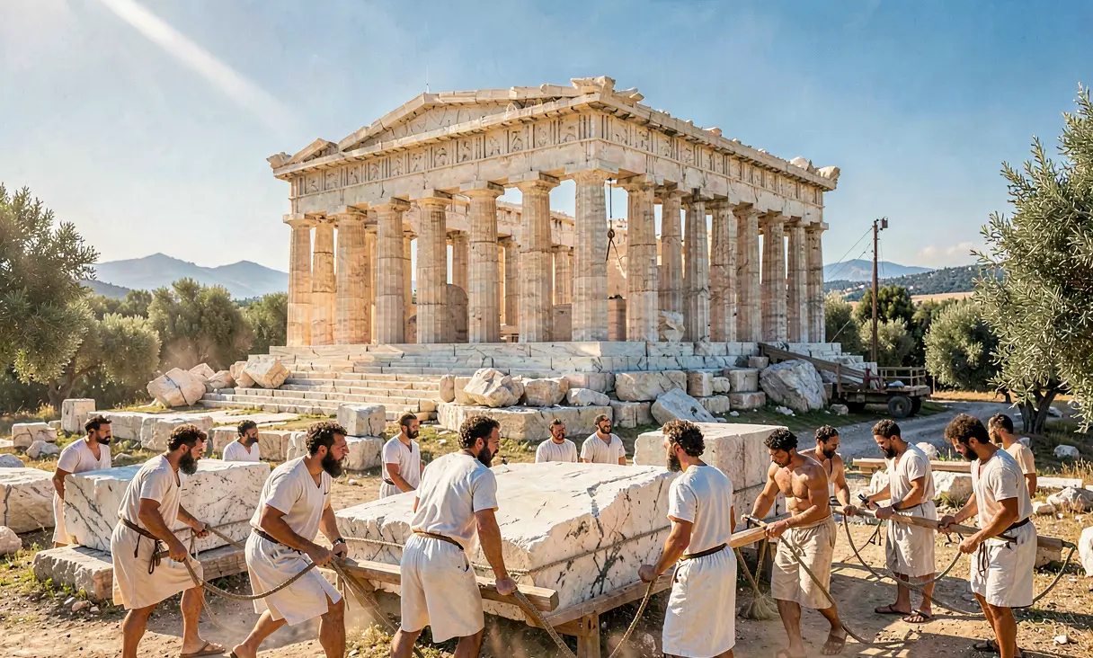 Construction of the Parthenon Begins
