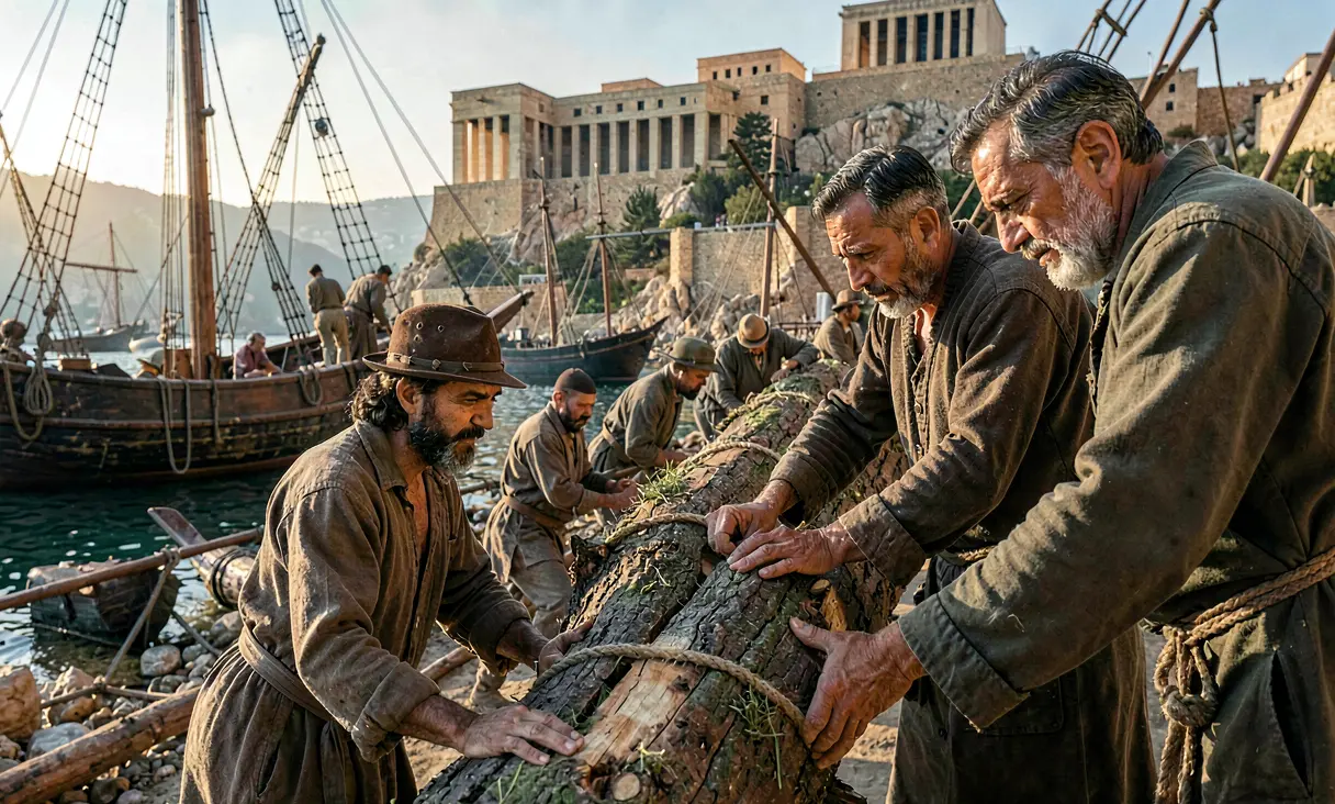 Hiram I of Tyre Supplies Cedar for Solomon's Temple